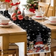 thumbnail image 5 of Burlap Table Runner 90 Inches Long,Christmas Tree Cat Snowflakes Non-Slip Kitchen Table Runners for Dining Room Everyday Use Party Table Decorations Black Back, 5 of 9