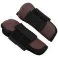 thumbnail image 3 of 1 par de botas de soporte para caballos, protector de pata de caballo de neopreno con carcasa de PU para saltar y caza, patas delanteras marrones M, 3 of 5