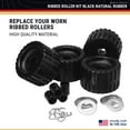 thumbnail image 2 of C.E. Smith Ribbed Trailer Roller Replacement Kit - 4 Pack - Black, 2 of 6