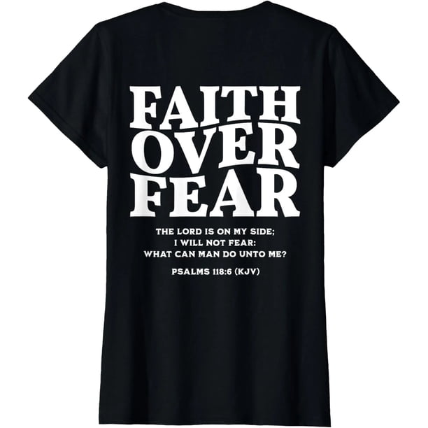 Playera de Mujer "Fe Sobre Miedo" - Talla Extra Grande S-4XL