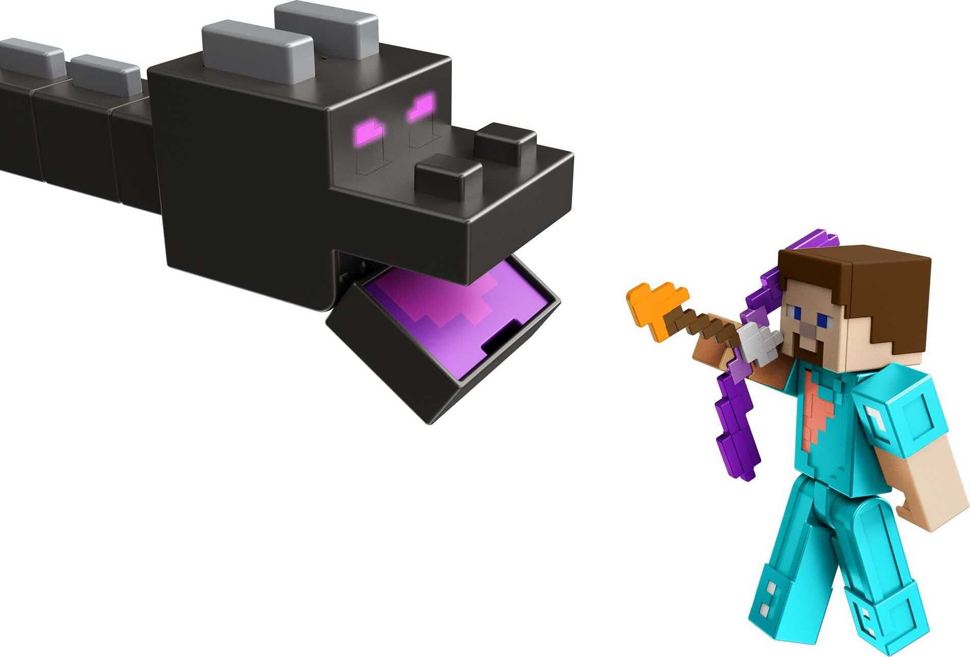 Minecraft Figures Ultimate Ender Dragon 22 & Steve 3.25 Action