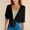 *Black, variant on ClodeEU Women's Sheer Tie Front 3/4 Sleeve Shirt,Solid Color Lightweight Summer Cardigan Cover Up Black,Women's Plus XL