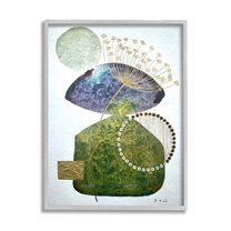 Mossy Botanical Contemporary Nature Abstract Graphic Art Gray Framed Art Print Wall Art