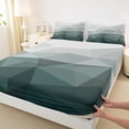 thumbnail image 3 of jejeloiu 3D Gradient Geometric Twin Sheet Sets,Modern Abstract Art Twin Fitted Sheet,Green White Ombre Flat Sheet For Kids,Ultra Soft Home Decor,3-Piece, 3 of 7