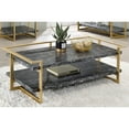 thumbnail image 5 of Furniture of America Denoa Faux Marble Top Coffee Table, Black, 5 of 6