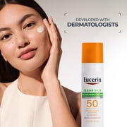 Eucerin Sun Clear Skin Face Sunscreen Lotion SPF 50 with Oil-Absorbing Minerals, 2.5 fl oz