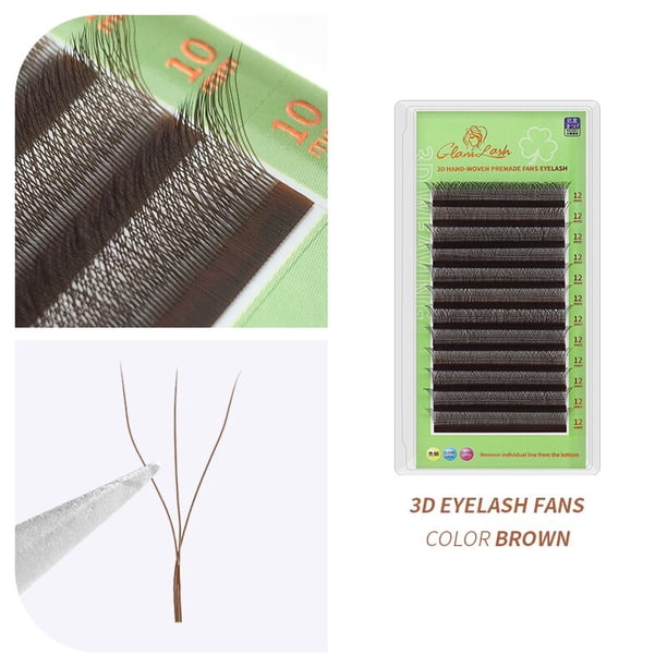 GLAMLASH L/LU/MW Forma Extensión de pestañas 3D Volumen prefabricado Pestañas estilo W YY Pestañas Faux Mink Volume Pestañas Pestañas naturales Dengxun unisex