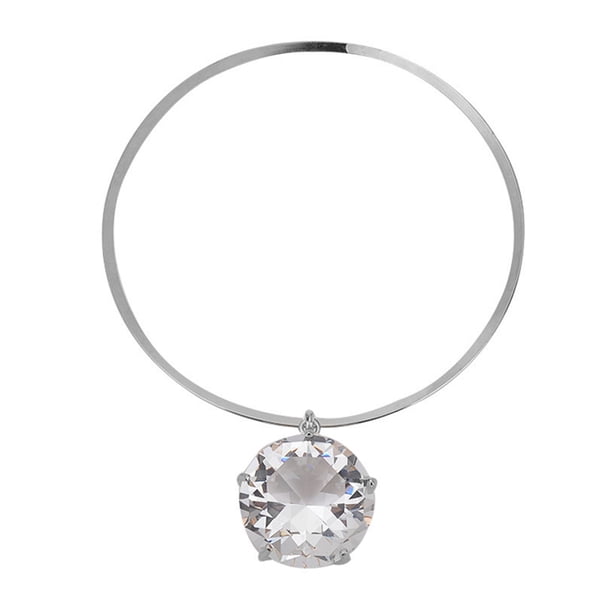 Collar con colgante de diamantes de imitación Qarigey Gargantilla de cristal Joyería decorativa Plata AP015057-02