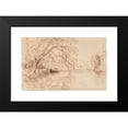 thumbnail image 2 of Thomas Creswick 24x17 Black Modern Framed Museum Art Print Titled - A Tree Overhanging a River, 2 of 5