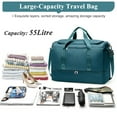 thumbnail image 2 of SYCNB Large Travel Duffel Bag, Weekender Overnight Bag for Women, Gym Tote Bag with Shoe Compartment, Carry-On Weekend Bag for Women with Wet Pocket for Travel Business, Peacock Blue, 2 of 7