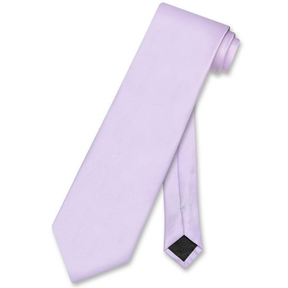 Vesuvio Napoli NeckTie Solid Lavender Purple Color Men's Neck Tie, Lavender Light Purple, One Size