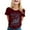 Wine, variant on LUOGENLI Female T-shirts for Womens Women's Casual Cat Print Crew Neck Short Sleeve T Shirt Top Womens T-shirts Graphic Tees Fishing Summer Clothes Dark Gray XXL