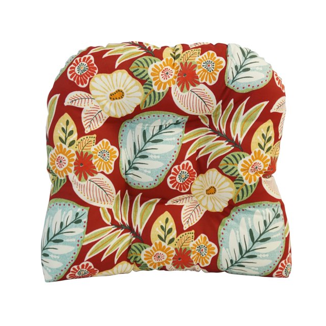 Blazing Needles Rounded Back Tufted Outdoor Chair Cushion 19 x 19 Marlow Beachside 2 Count