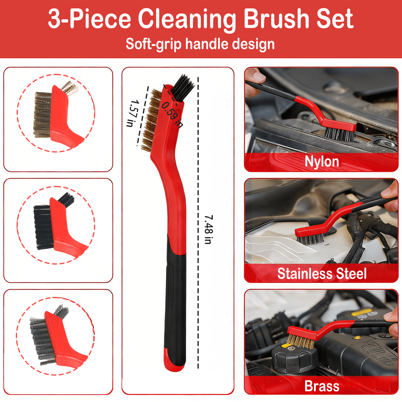 JahyElec 18Pcs Car Detailing Kit, Car Cleaning Kit with Interior Tools Wheel Hub for Cleaning Interior Exterior Wheels and Dashboard Surfaces