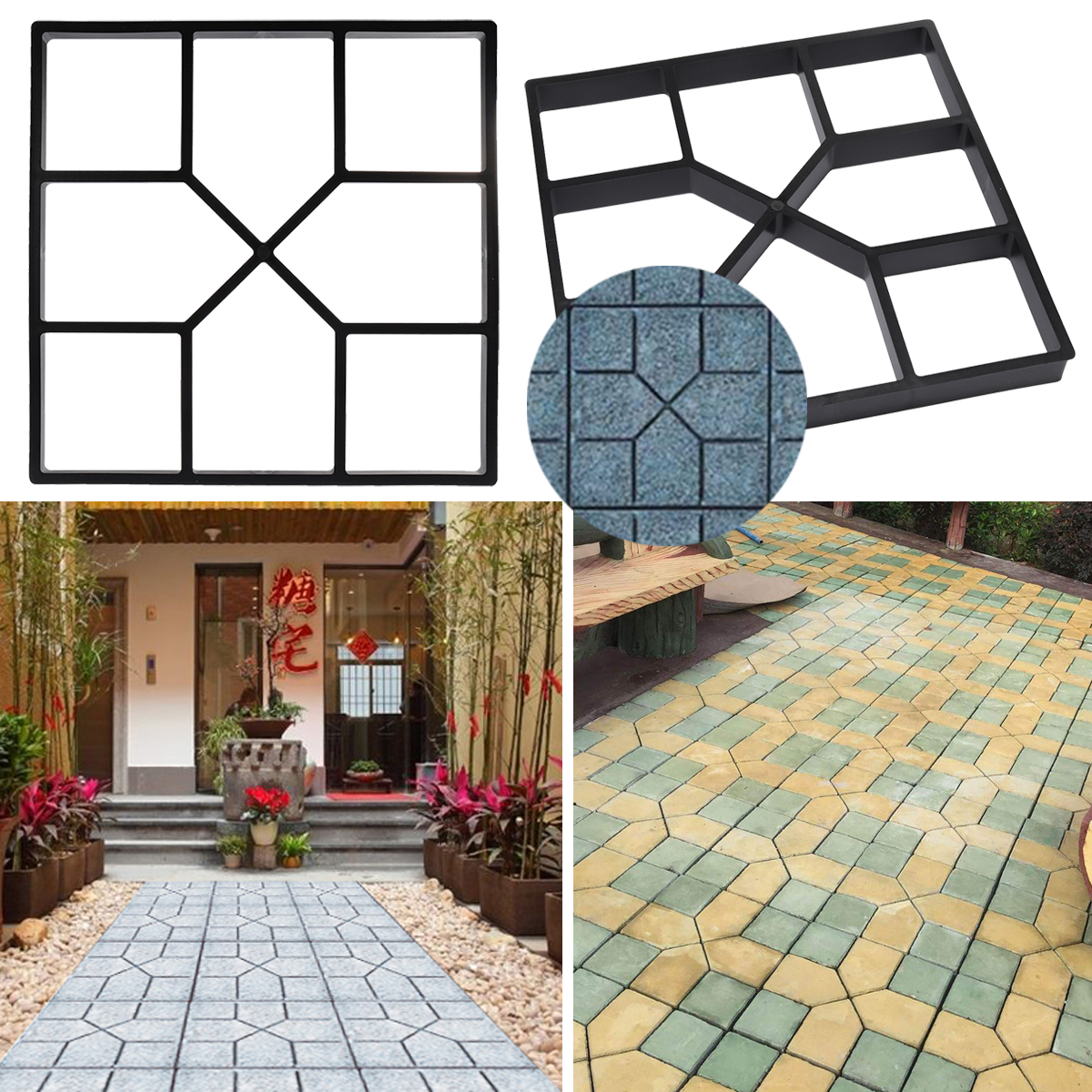 DIY Paving Pavement Concrete Stepping Driveway Stone Path Mold Patio Maker Mould