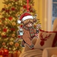thumbnail image 2 of ViciArt Christmas Highland Cow Ornament, Holiday Tree Decoration, 3mm Acrylic or Wood, Hot Cocoa & Candy Cane Design, 2 of 4