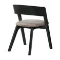 thumbnail image 3 of Jackie Mid-Century Modern Dining Accent Chairs in Black Ash Finish and Brown Fabric - Set of 2, 3 of 5