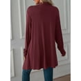 thumbnail image 3 of Luxtrada Women's Draped Front Open Cardigan Casual Long Sleeve Lightweight Cardigan (Red,S), 3 of 4