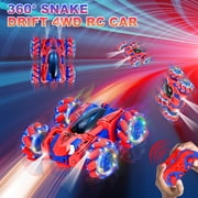 Faburo RC Stunt Car for Kids, Remote Control Stunt Gesture Car , Double Sided 360° Spins and Flips Gesture Sensor Toy Cars, Rechargeable Race Toy Car for Boys and Girls (Red)
