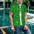 thumbnail image 6 of Lsque Green Glitter Pattern Mens Polo Golf Shirts Funny Graphics Shorts Sleeve Button Shirts Baseball T-shirt-Large, 6 of 7