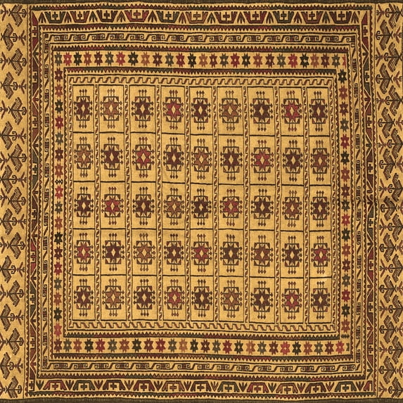 Ahgly Company Indoor Square Southwestern Brown Country Area Rugs, 4' Square