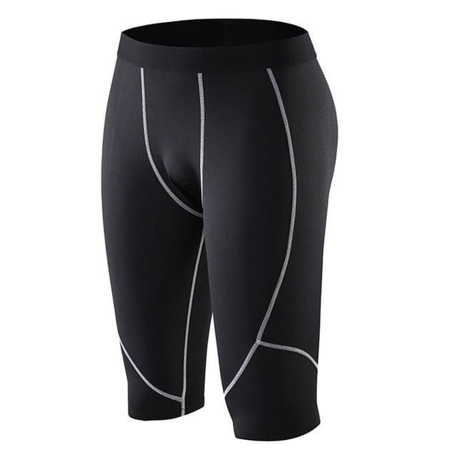 Men’s Gym Pants | Men’s Athletic 3/4 Compression Pants for Run Tights Capri – Base Layer for Yoga Gym and Training