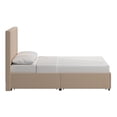 thumbnail image 3 of Weston Home Gaylen Fabric V-Channel Headboard Storage Full Platform Bed, Beige, 3 of 9