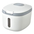thumbnail image 1 of 5Kg Rice Bucket Sealed Rice Dispenser Insect Moisture Proof Sealed Rice Storage Container Grain Storage Box Grey, 1 of 5