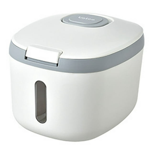 5Kg Rice Bucket Sealed Rice Dispenser Insect Moisture Proof Sealed Rice Storage Container Grain Storage Box Grey