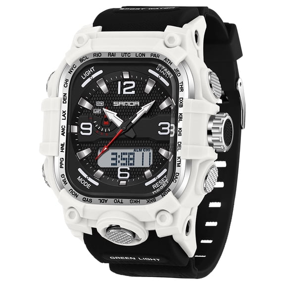 2026 New Square Digital Watches for Men Waterproof Unique Rectangle Watch Stopwatch Countdown Alarm Analog Silicone Strap