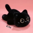 thumbnail image 2 of Big Eyed Black Plush Cat Stuffed Animal Doll - Cute Cuddle Kitten Pillow Toy Soft Plush Doll Gift, 2 of 4