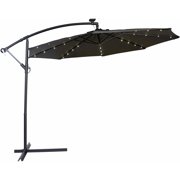 Sunnydaze Burnt Orange 10 Foot Offset Solar Led Umbrella Cantilever And Crank Walmart Com Walmart Com