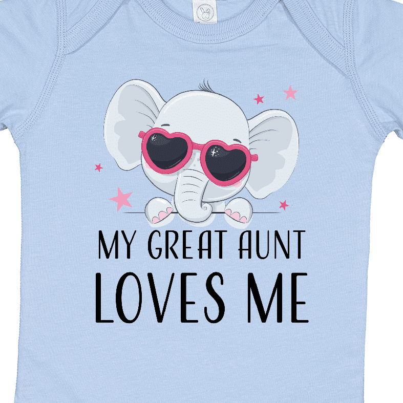 Inktastic Elephant My Great Aunt Loves Me Boys or Girls Baby Bodysuit