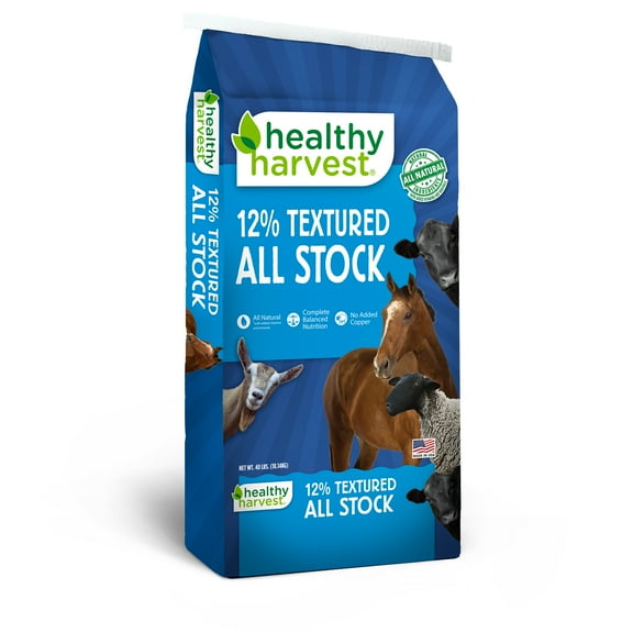 Healthy Harvest 12% Textured All Stock Feed for Multiple Species of Livestock, 40 lb Bag