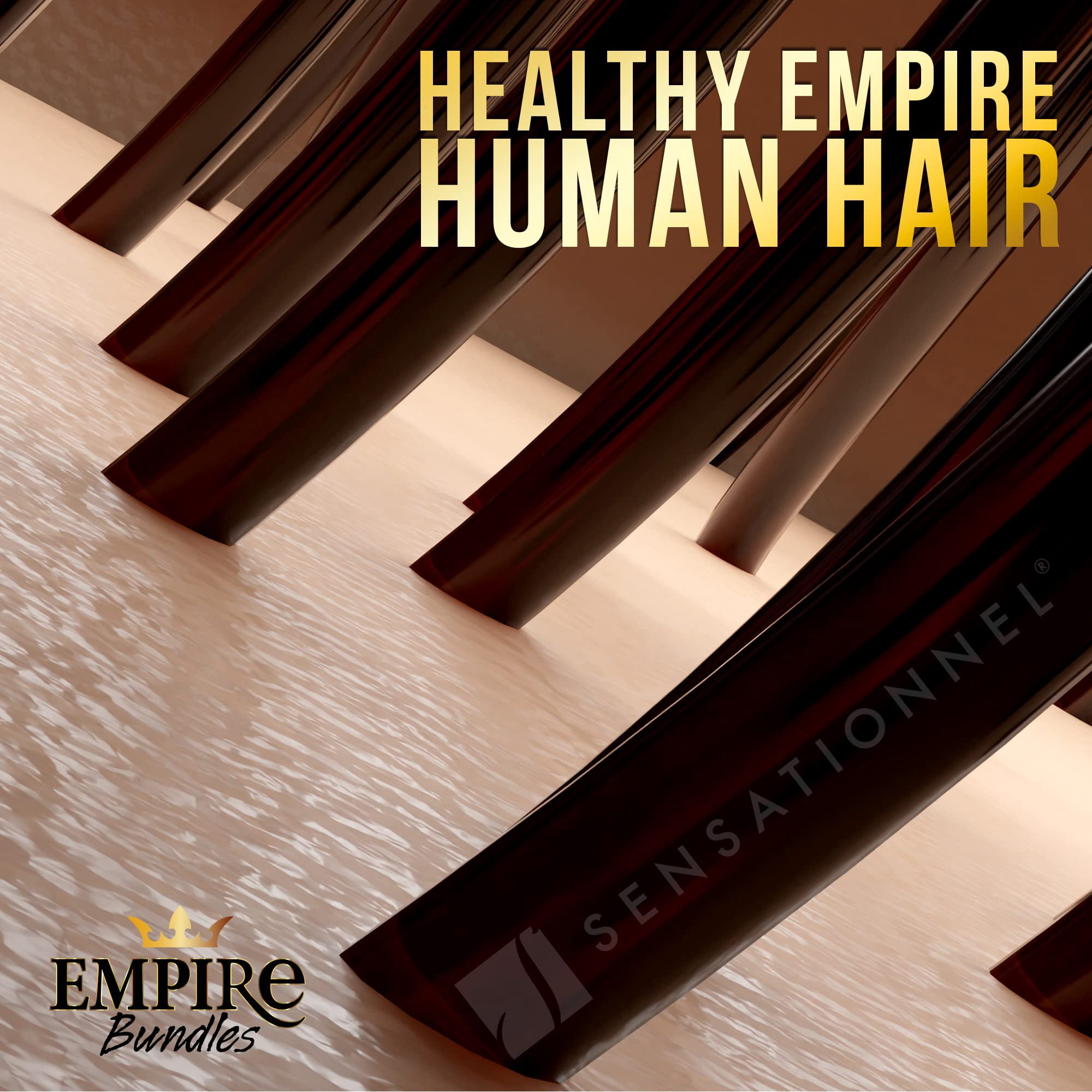 Sensationnel Empire Bundle weave hair - human hair extensions unprocessed bundle hair - Empire Bundles Straight 1 pack (18 inch, NATURAL/BLACK) C30