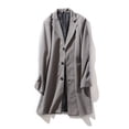 thumbnail image 2 of Zpanxa Men's Mid-Length Casual Trench Coat Turndown Collar with Breast Pocket, Long Sleeve Single-Breasted Jacket for Urban Style Gray 3XL, 2 of 4