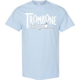 thumbnail image 3 of Inktastic Trombone Rough White Text T-Shirt, 3 of 5