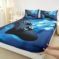 thumbnail image 3 of jejeloiu 3D Gamepad Controller Bed Sheets,Teens Video Game King Sheets,Black Blue Sheet Set For Boy Kids,Breathable Home Decor,4pcs, 3 of 7
