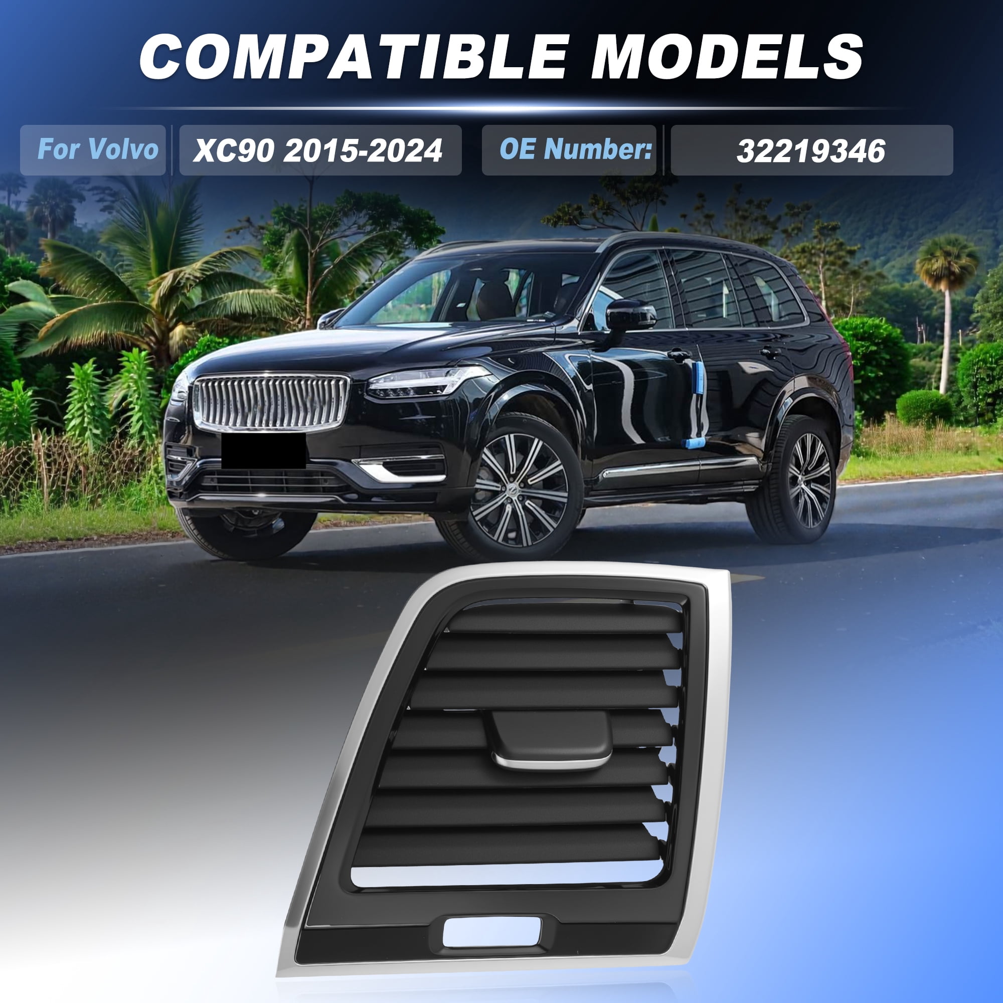 Unique Bargains 32219346 Dashboard Air Vent for Volvo XC90 2015-2024 Right Grille