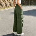 thumbnail image 7 of Hvogkswy Cargo Pants Women Drawstring Elastic Waist Jogger Cargo Pants Loose Straight Lightweight Comfy Hiking Pants with Multi Pockets, 7 of 7