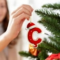 thumbnail image 4 of Taicans Personalized A - Z Letter Ornaments for Christmas Tree - Customizable Alphabet Hanging Decor with Santa Hat,Baubles & Pinecone,Festive Red & Green,Xmas Tree Decoration,Holiday Home Decor, 4 of 4