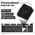 thumbnail image 2 of 108 Keys Pudding Keycaps Set OEM Profile ABS for Mechanical Keyboard Layout, Black, 2 of 5