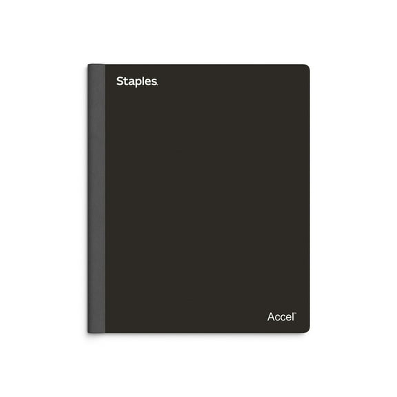 Staples Premium 3-Subject Notebook 8.5" x 11" College Ruled 150 Sheets Black (ST58329) TR58329M