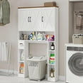 thumbnail image 6 of Vabches 67" Over The Toilet Storage Cabinet with Adjustable Shelf and Paper Holder, Freestanding Bathroom Storage Organizer with Open Storage Shelf, 6 of 7
