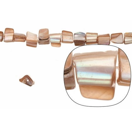 - Shell Bead, White(Bleached) Mother-Of-Pearl, Nuggets And Chips, mm 16 Inch