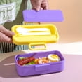 thumbnail image 7 of Bento Box Cartoon Lunch Container Microwave Safe Portable with Utensils Leak Proof Cute for College Office by Xuniizn, 7 of 7