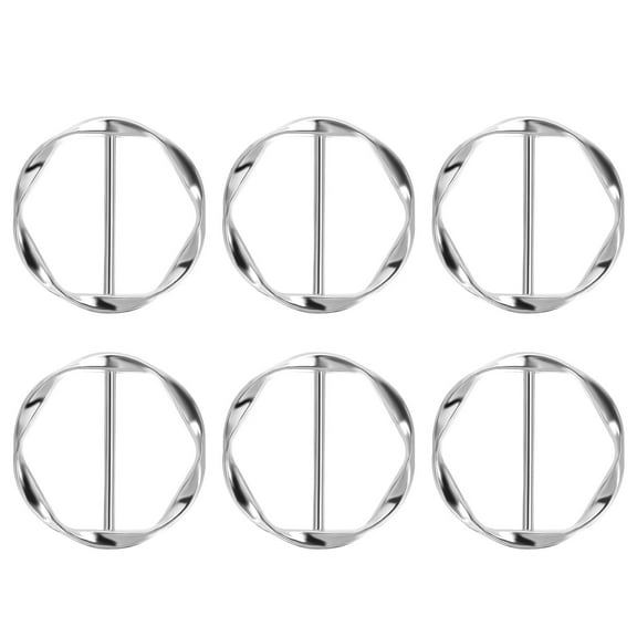 Uxcell Scarf Ring Clip, Metal Round T-Shirt Clip Fashion Ring Clasp Buckle Tie Circle Clip for Women Silk Clothing Bright Silver