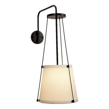 

Jamie Young Co California 1-Light Metal & Linen Wall Sconce in Bronze/Off White