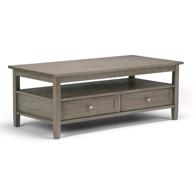 Atlin Designs Table Basse Rectangulaire en Pin Massif Gris Vieilli 48 Pouces x 24 Pouces x 18 Pouces