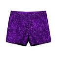 thumbnail image 3 of Womens Sequin Shorts Sparkly Y2k Shorts Rave Hot Pants (Purple L), 3 of 3
